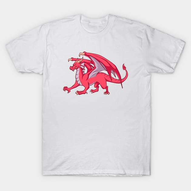 Red dragon T-Shirt by Modern Medieval Design